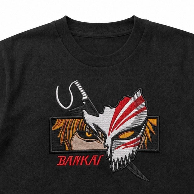 BANKAI Shadow Mask Embroidered T-Shirt | House Of Zain