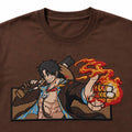 Anime Fire Fist Embroidered Oversized T-Shirt for Men | House Of Zain