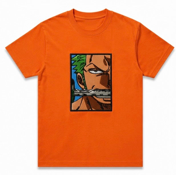 Zoro One Piece Embroidered T-shirt | House Of Zain
