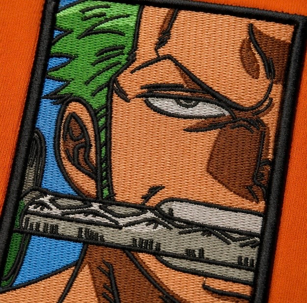 Zoro One Piece Embroidered T-shirt | House Of Zain