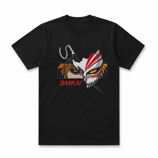 BANKAI Shadow Mask Embroidered T-Shirt | House Of Zain