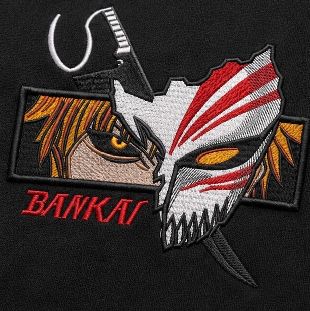 BANKAI Shadow Mask Embroidered T-Shirt | House Of Zain