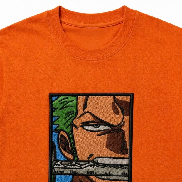 Zoro One Piece Embroidered T-shirt | House Of Zain